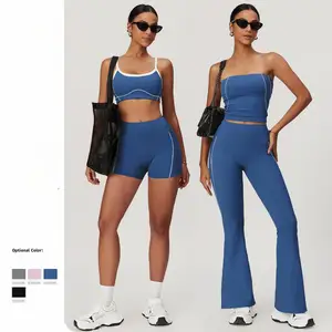 Summer Nude Tight Body Beautiful Back Yoga Clothing Suit Women Tummy Lifting Hip Outdoor Running Exercise Suit