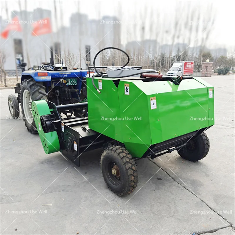 Automatic Tractor Drive Corn Stalk Round Grass Straw Silage Hay Crushing Baling Baler Silage Packing Machine for Sale