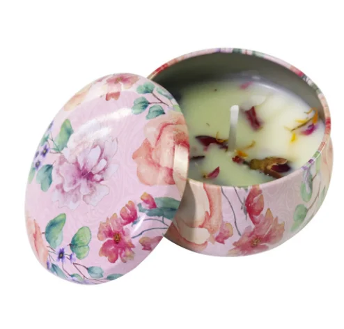 n-042 handmade dried flower candles aromatherapy