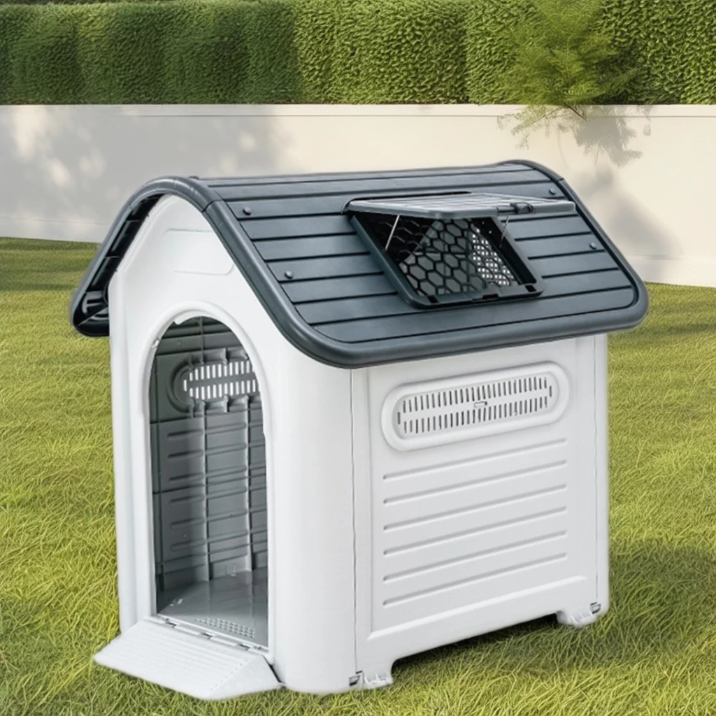 Modern Solid Collapsible Outdoor Durable Luxury Dog House with Sunroof Waterproof PP Material Tree Hole Shape All Seasons