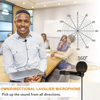 Comica CVM-SM-O1 Lavalier Lapel Microphone, Omnidirectional TRS Clip-on Condenser Mic Compatible with DSLR Camera BoomX-D detail image