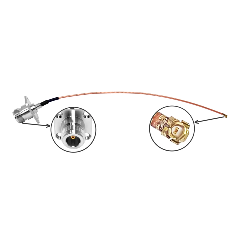 50 Ohm N Type Female Jack Flange Panel Mount to U.fl UFL with RG178 RG 178 RF Coaxial Pigtail Extension Antenna Cable Assembly