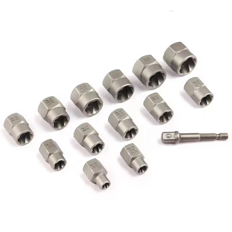 Set 14 Estrattori Per Dadi Danneggiati - Con Adattatore Esagonale, Per Bulloni Arrugginiti - Foto 7