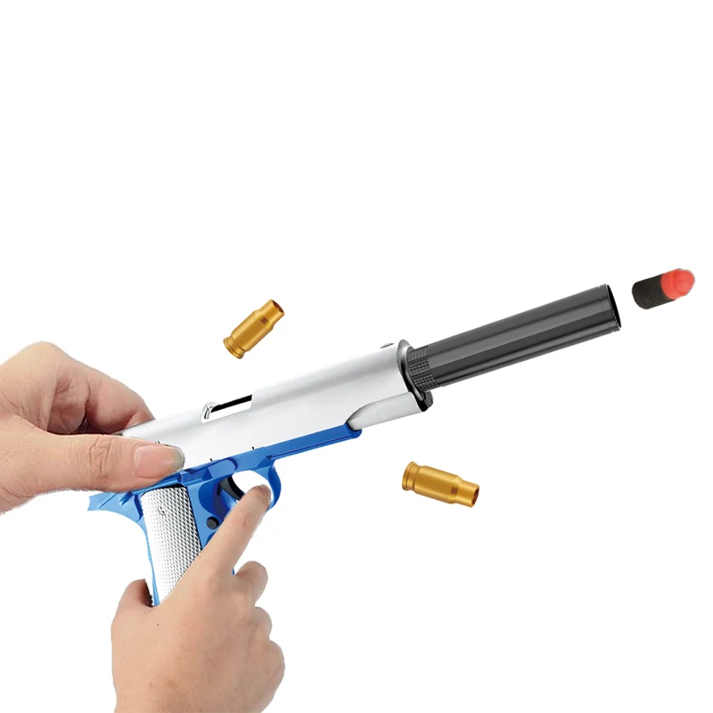 New Unisex Manual Loading Soft Bullet Toy Pistol Simulates Real Shell Ejection Shell-throwing Feature Safe Soft Bullets Toy Gun