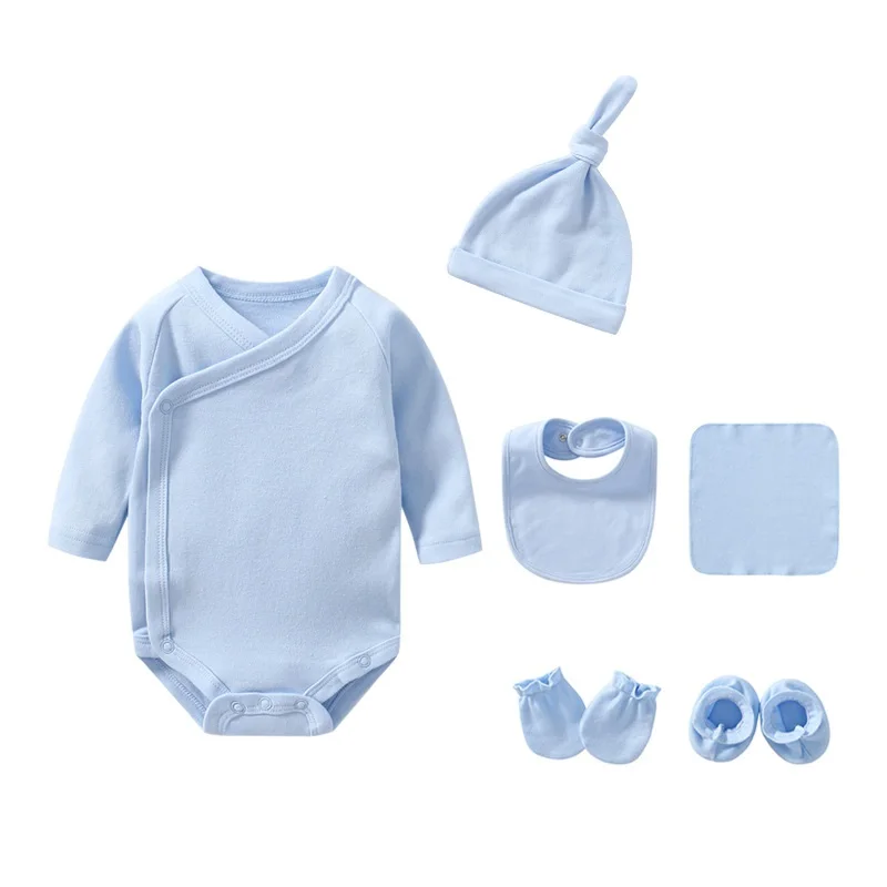 Baby Boys Sleepsuit Bib Hat Babygrow All in One Newborn Gift Set Romper Bodysuit 
