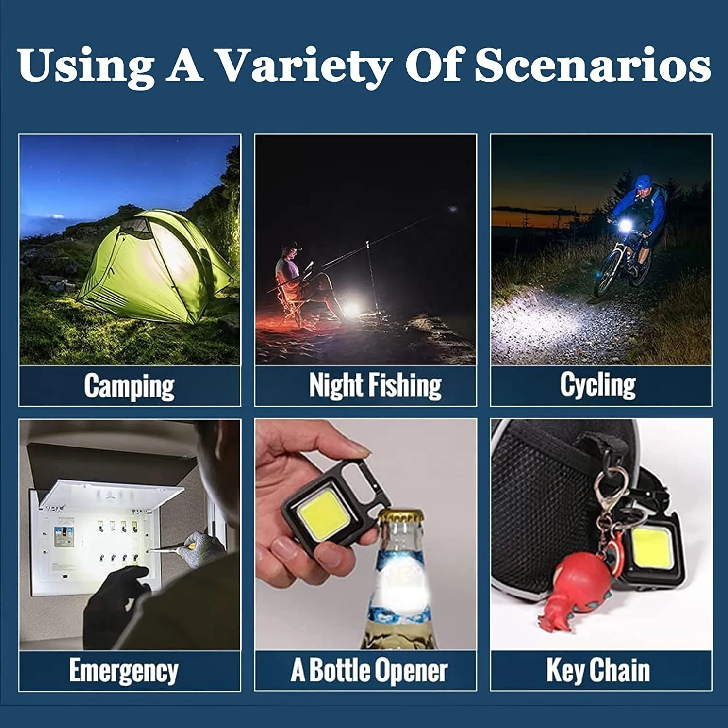 KIPRUN Mini LED Flashlight Work Light Portable Pocket Flashlight Keychains Usb Rechargeable With Wrench Corkscrew Screwdriver Window Hammer Floodlight I.420188836