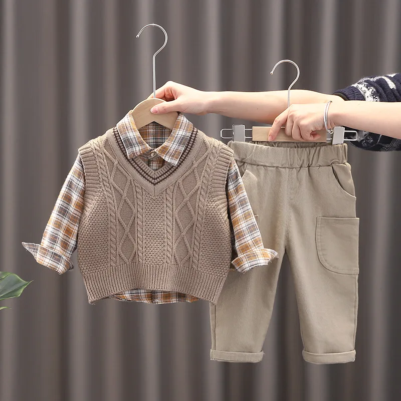 Boys' Spring and Autumn New Clothes - Three Piece Set