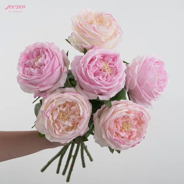 Custom Wholesale Wedding Centerpieces Table Decoration Artificial Silk Flowers Real Touch Roses Bride Bridesmaids Rose Bouquets