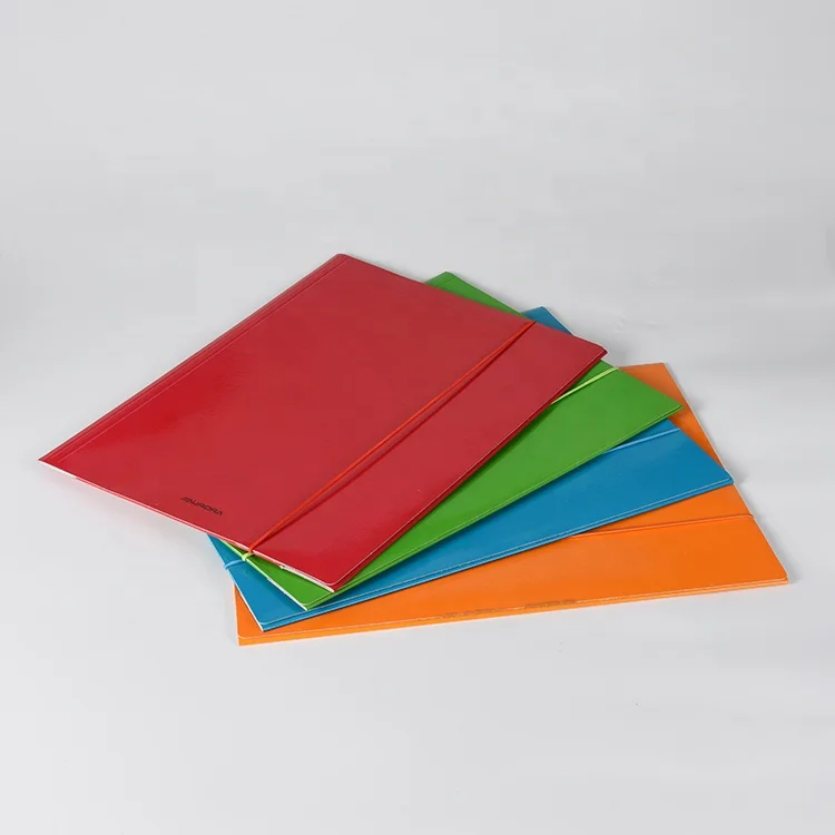 Custom Logo A4 Cardboard Paper 3 Flap File Folder With Elastic Band Closure
