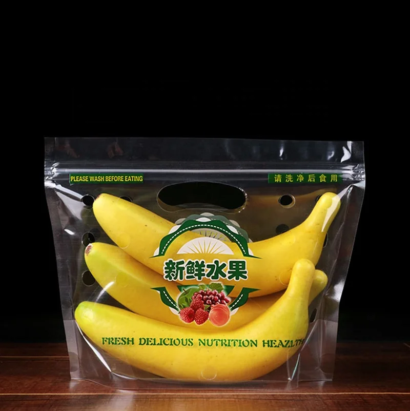 Source Avocado Zipper Plastic Bag Perforated Fresh Vegetable Fruit With  Vent Holes Stand up Zipper Bag with Handle on m.