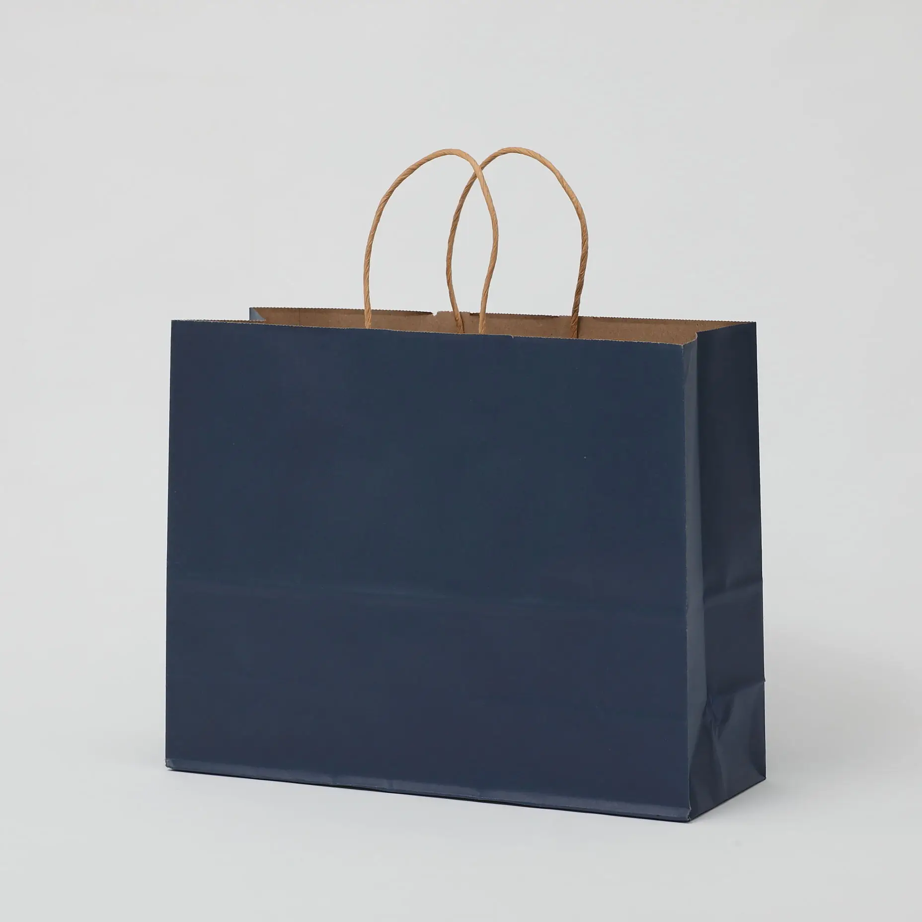 Customized High-end Shopping Dark Blue Luxury Kraft Paper Bags - Buy