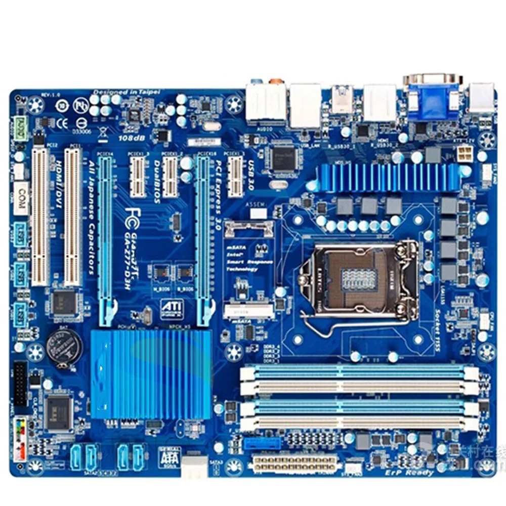 GIGABYTE GA-Z77-D3HデスクトップマザーボードZ77ソケット用LGA1155 i3 i5 i7 DDR3 32G ATX UEFI  BIOSオリジナルZ77-D3H中古メインボード| Alibaba.com