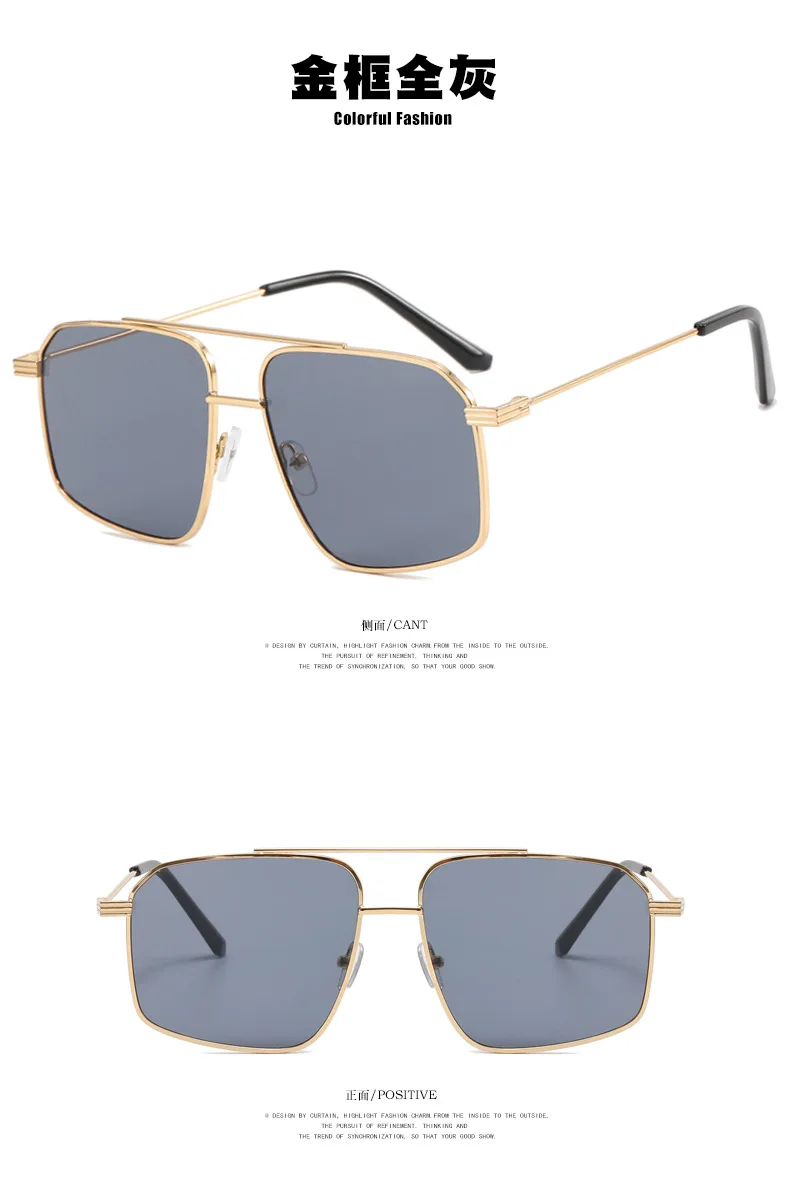 Nuevas gafas de sol con montura de Metal Vintage al por mayor para hombres y mujeres 2025 nuevo estilo Retro clásico marco cuadrado gafas de sol