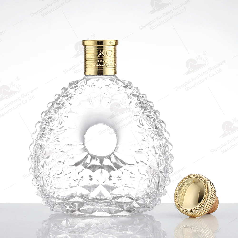Customized Professional 750ml Premium Fancy Flint XO Brandy Cognac Tequila Vodka Whisky Liquor Glass Bottle