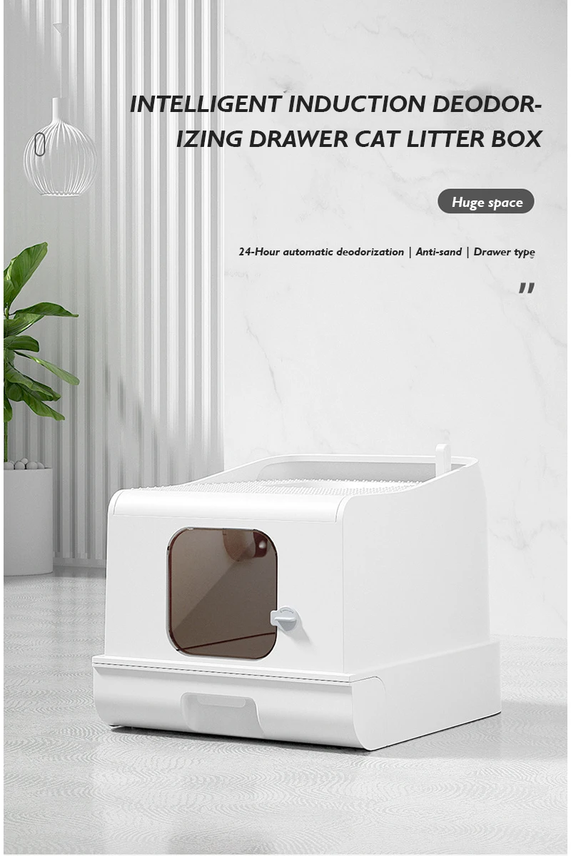 NEW Litter Box Super Large Fully Enclosed Top in Cat Toilet Deodorizing Cat Front in Top Out Spatter Drawer Extra Large manufacture
