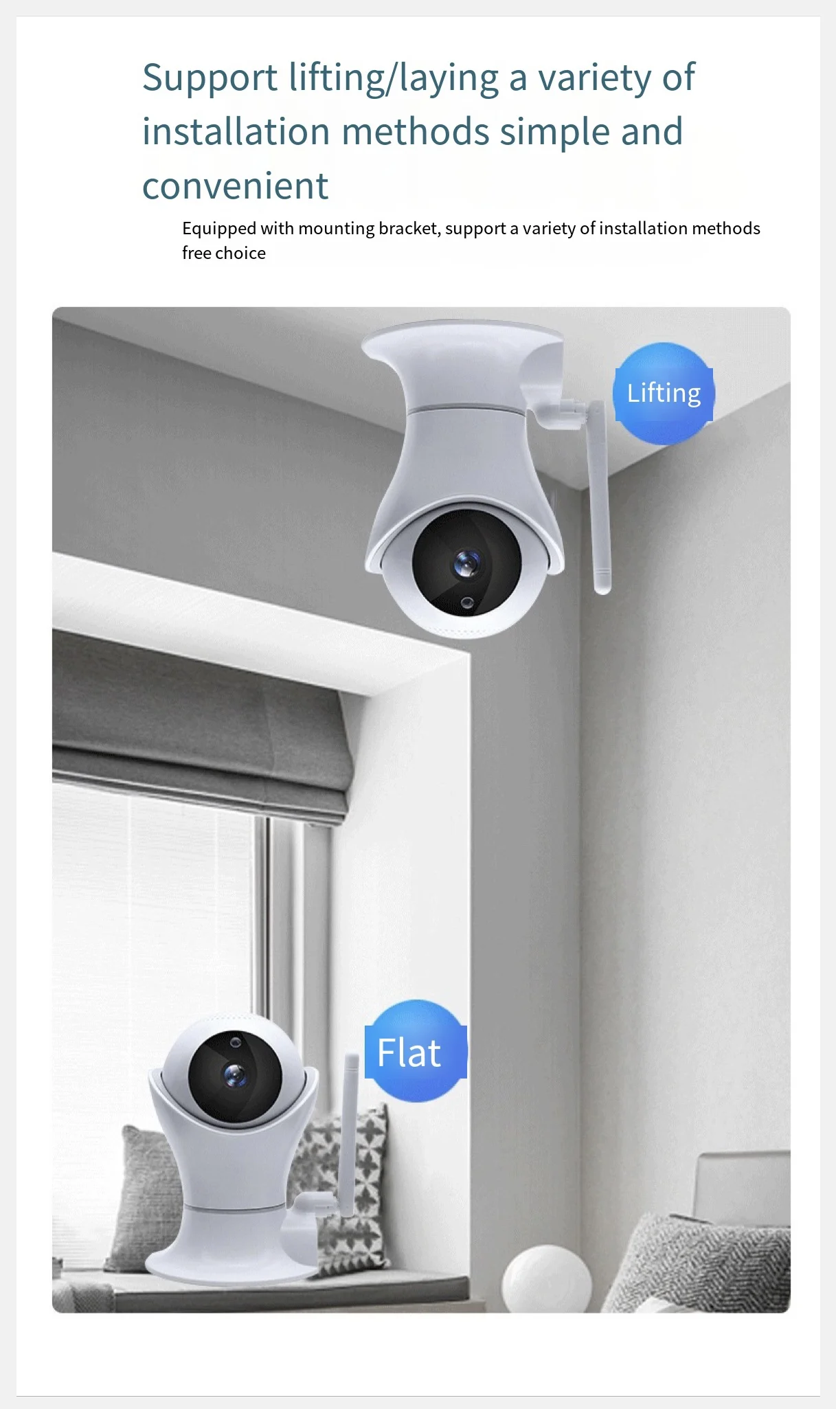 Home Security 2MP 360 Degree Camera Rotatable Lens Ip Camera White H.265 Tapo 2k (3mp) Indoor Wifi Surveillance Camera 3 CMOS