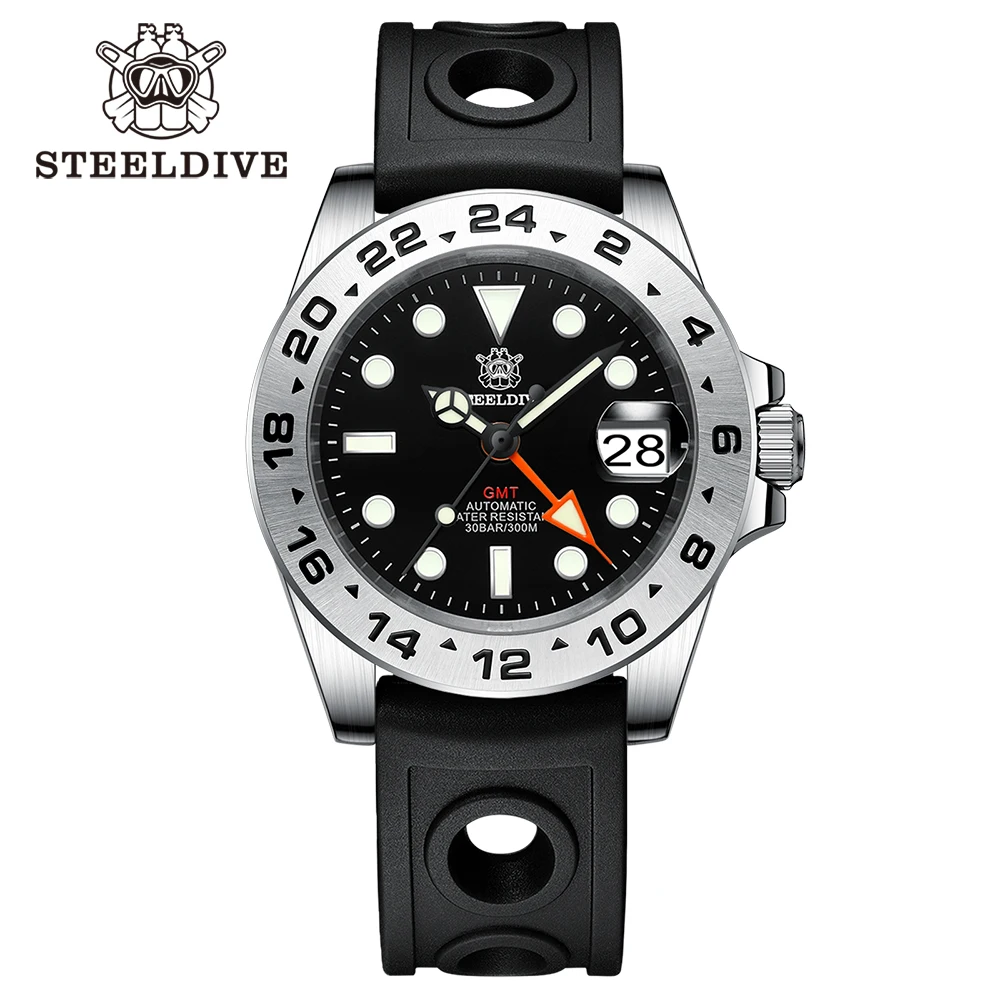 Steeldive Sd1992 White Dial New Arrival G M T Nh34 Automatic Movement