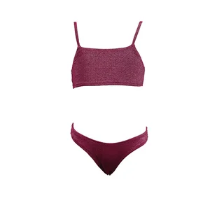 2026 Girls Striped Bikini Set Two-Piece Swimwear for Kids Children's Swimming Costume