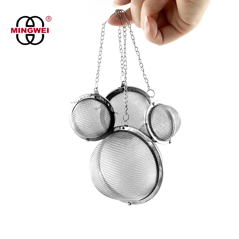 Mingwei Tea Leaf Infuser Strainer 2023 Customized Stainless Steel Mesh Twist Coffee Tea Ball