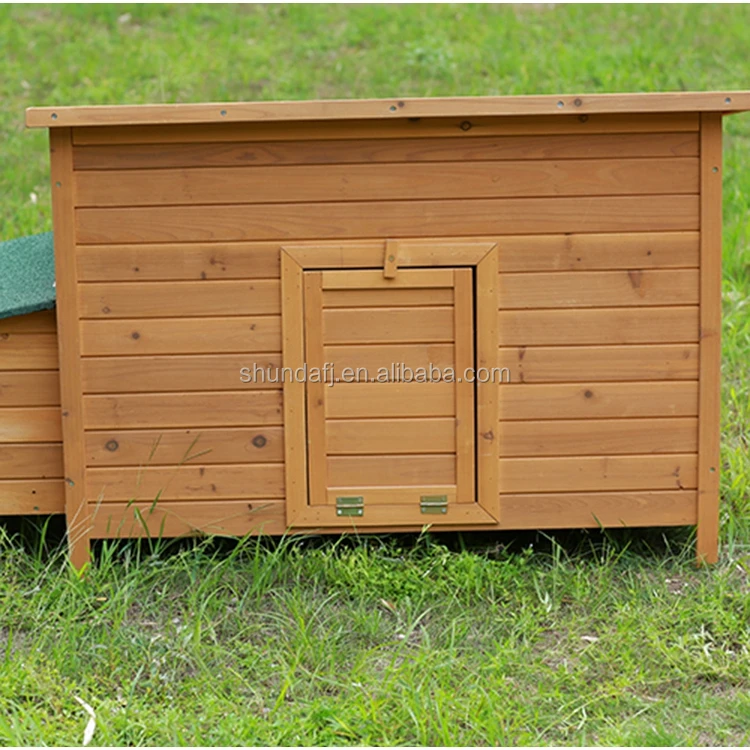 SDC007 SHUNDA Eco-Friendly Wooden Chicken Coop & Poultry House with Nesting Boxes Divider Horizontal Sliding Closure 147x80x80CM