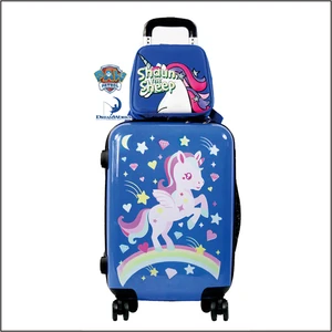 Unicorn Kids Carry on Luggage Set Spinner Wheel Suitcase Wheels Girls Travel Suitcase