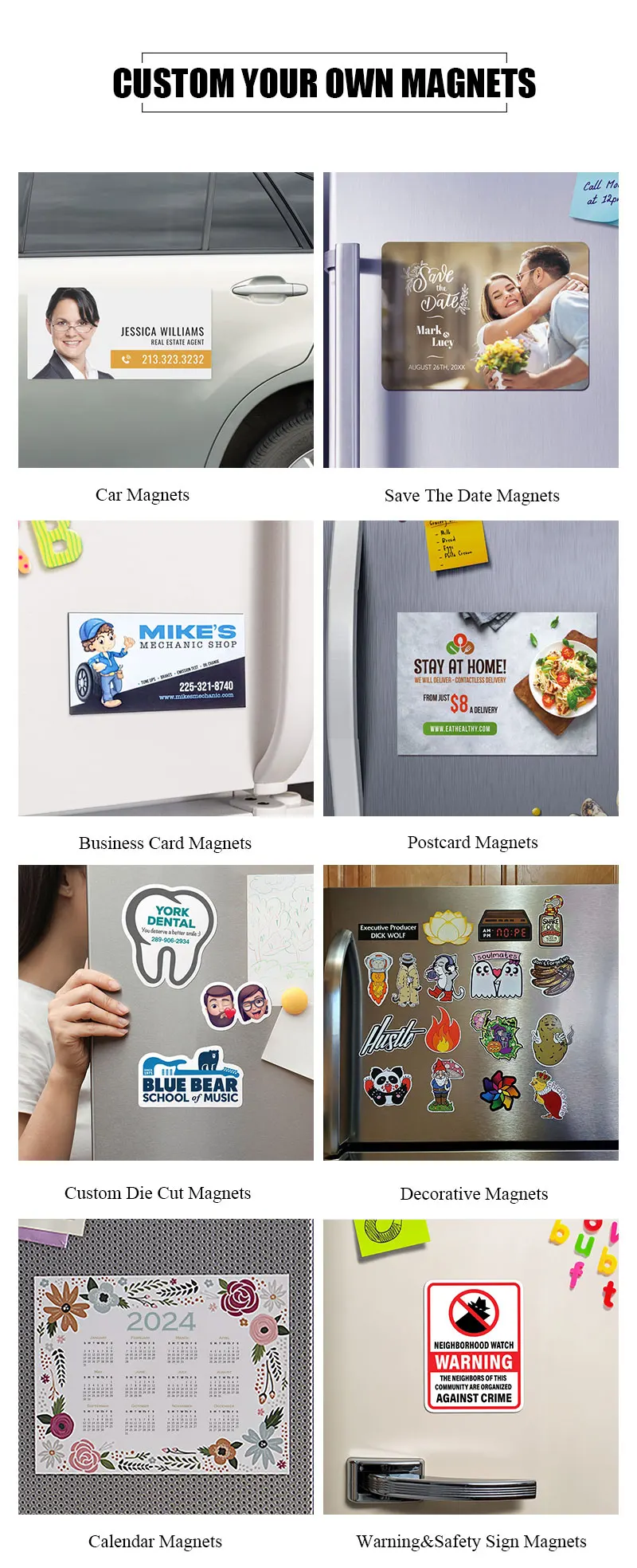 Custom Printing Postcard Refrigerator Sticker Words