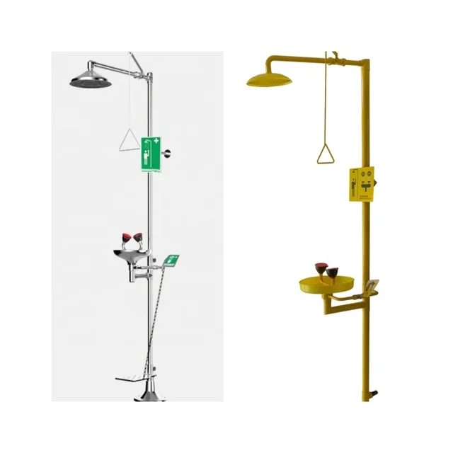 Lab Stainless Steel Acid Emergency Combination Safety Pedestal Eye Wash Shower