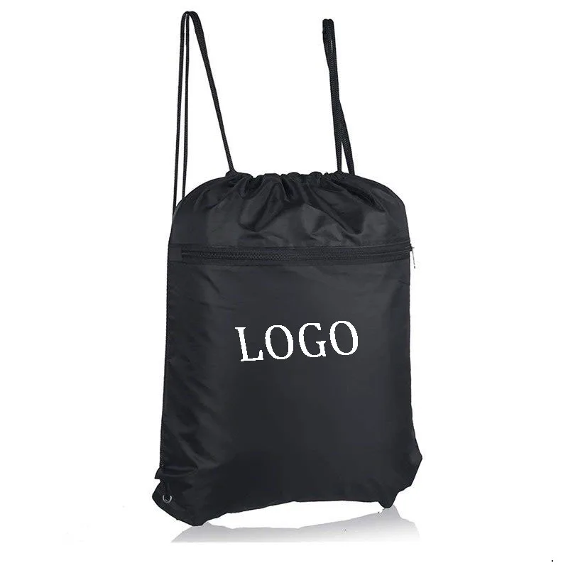 Advertising Fitness Gym Sport Basketball Bag 2023 Wholesale Polyester Shoes  Bag Custom Drawing Sting Backpack for Men and Women