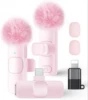 Pink Dual Mic -Type-C Interface + Apple Adapter + 2 Pink Furball