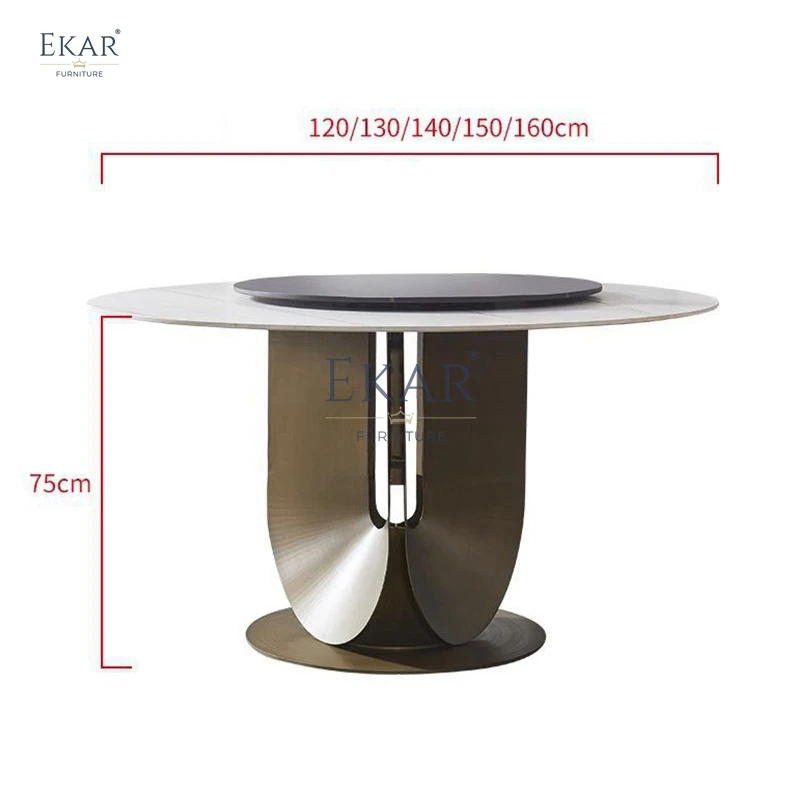 product modern round metal dining table with sleek design luxury marble glass for contemporary dining spaces home bars villas weddings-64