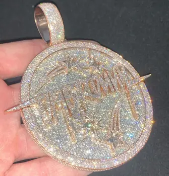 Hiphop Wholesale Price Jewelry Factory  Sterling Silver Fully Iced Out GRA Moissanite Zircon Custom Letters Pendants for Women