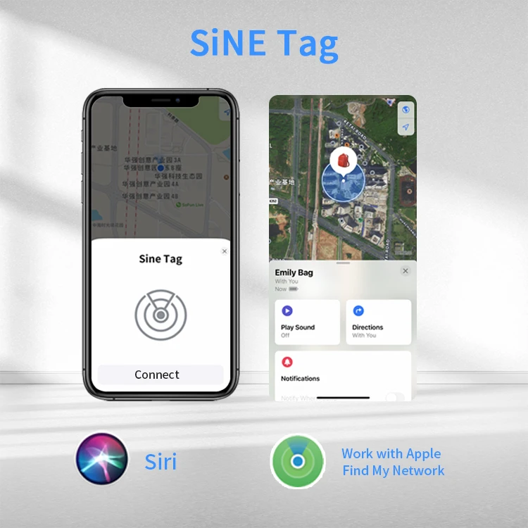MFI SiNE Tag Smart tracker Key Finder GPS Tracker for Key/Backpack/ Luggage/Pet Anti-lost tracker Work with IOS Device