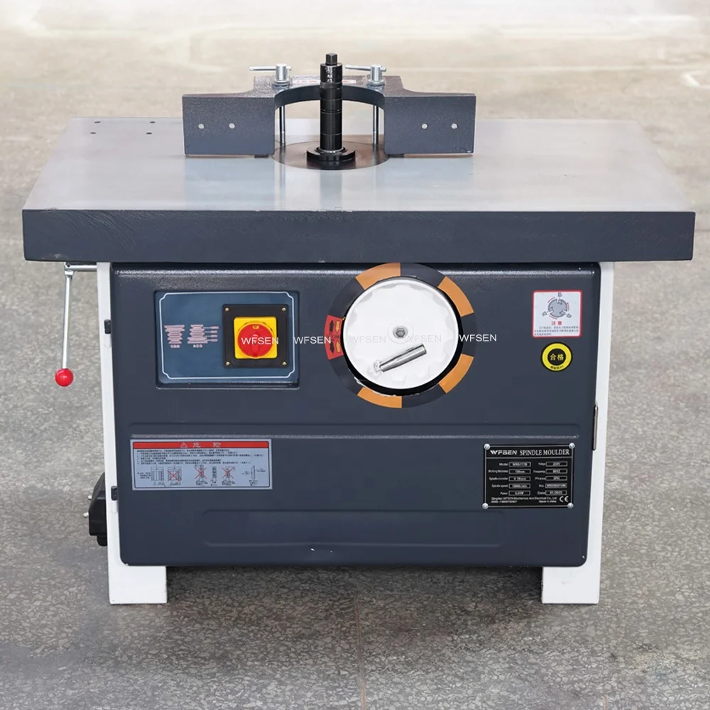 WFSEN Spindle Moulder Machine Feeder Shaper Wood Woodworking Spindle Moulder with Sliding Table