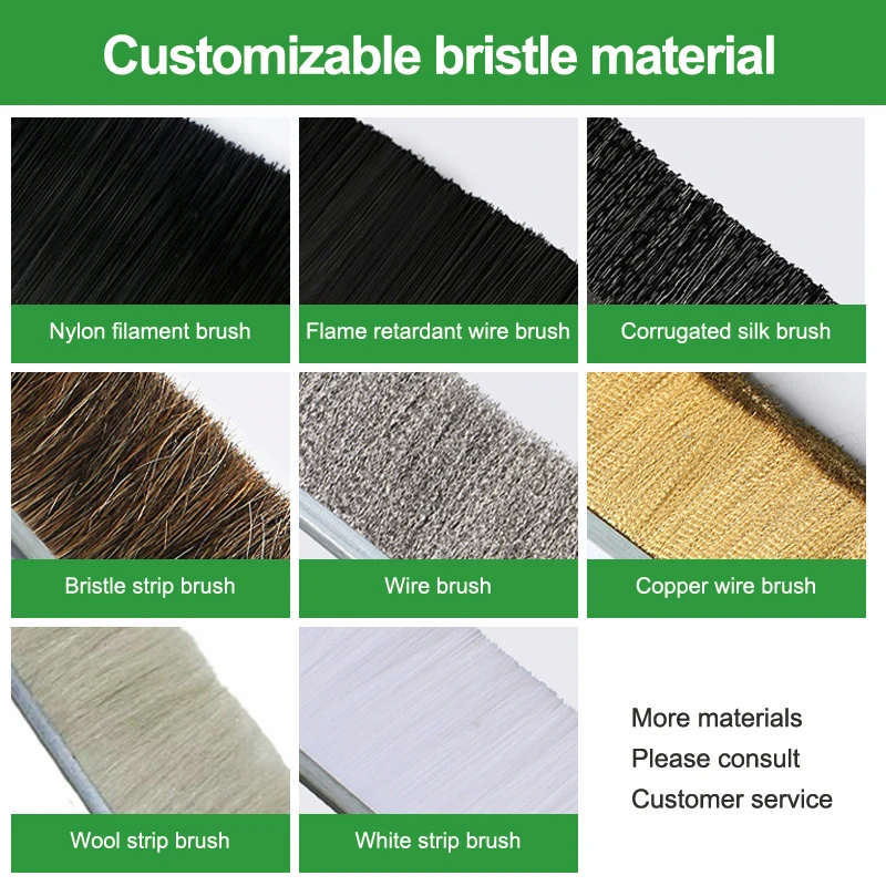 H/F/T/U Type Dust and Fireproof Bottom Tool Cabinet Door with Window Aluminum Alloy Rubber Products Seal Brush Strip