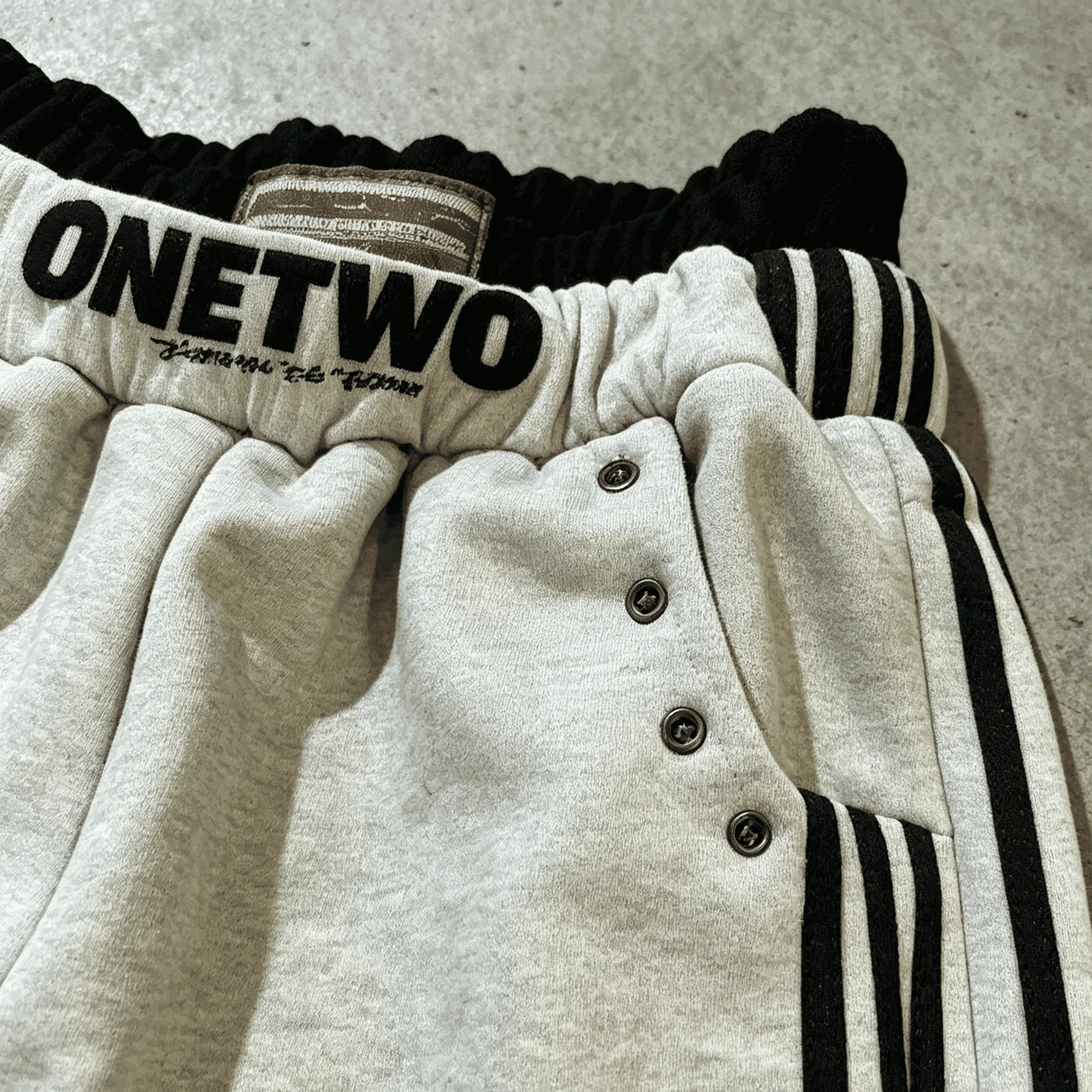 Custom Acid Wash Side Stripe Wide Leg Sweatpants Elastic Waist Heavyweight French Terry Casual Streetwear Pants gallery 3