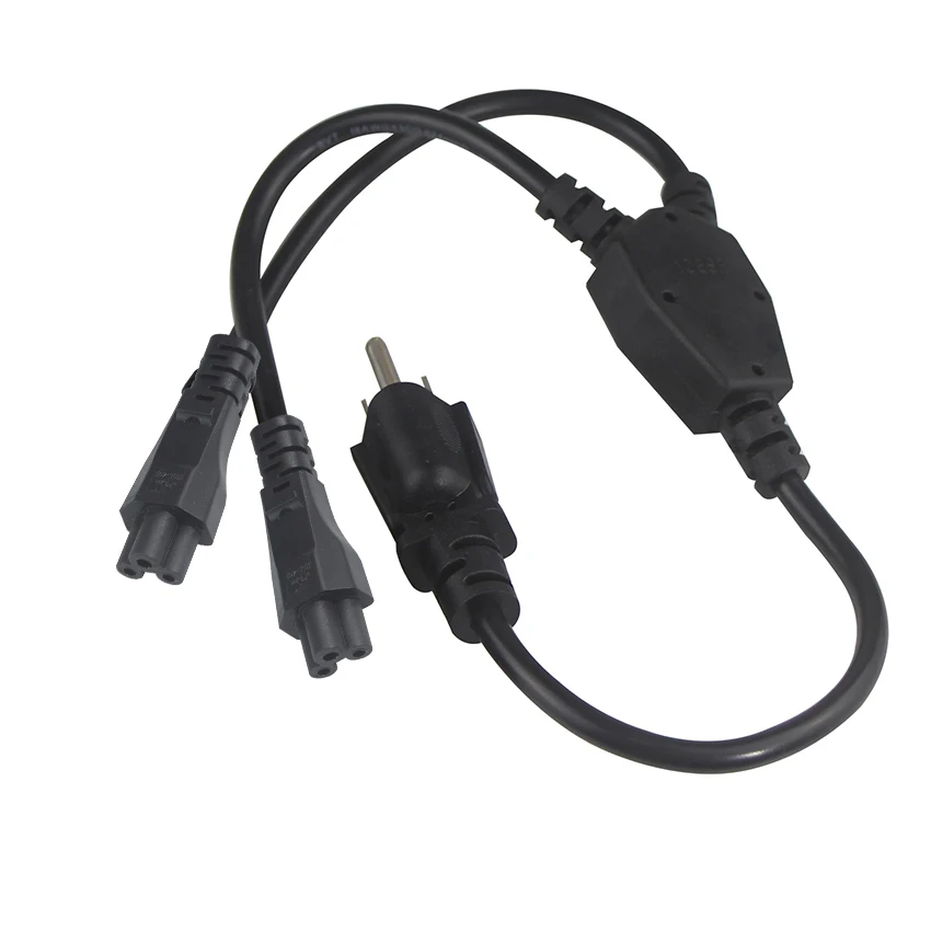 C5 Splitter USA Extension Ac Power Cable C5 2 in 1 Plug Connector C5 Y Spliter Power Cord