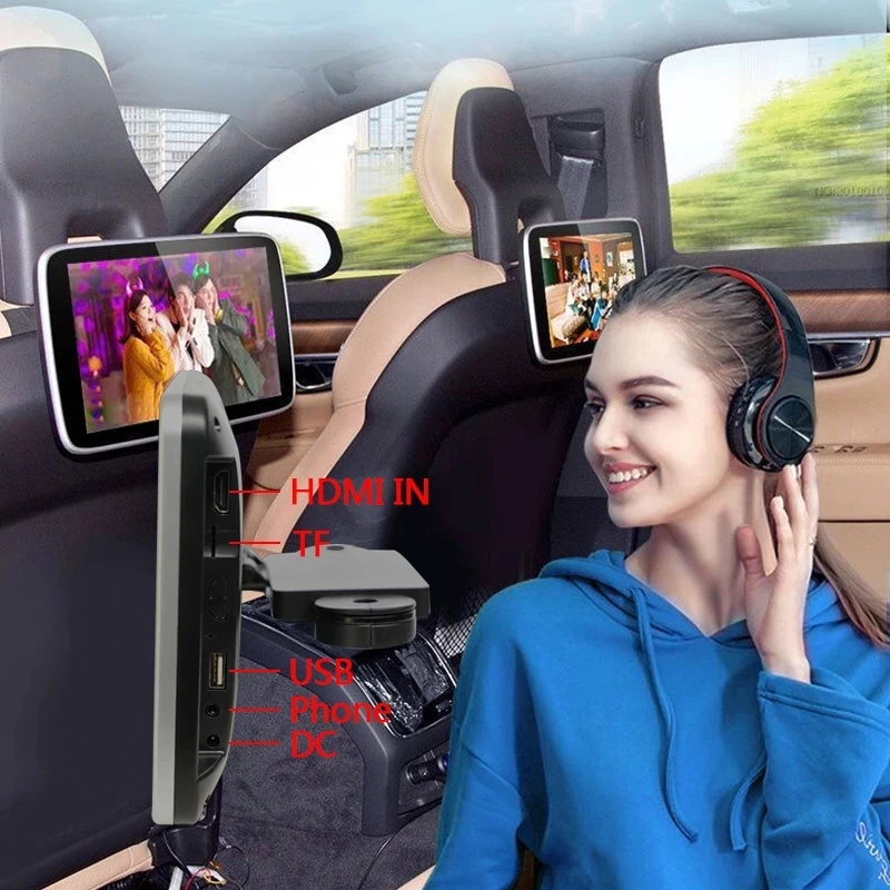 Android 10.0 Multifunction Car Monitor Headrest TV 4K with GPS LCD Touch Screen for Mercedes Benz Supports WiFi Bluetooth USB