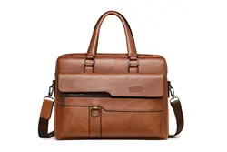 Новый деловой портфель в стиле ретро для мужчин, водонепроницаемая вместительная кожаная мужская сумка