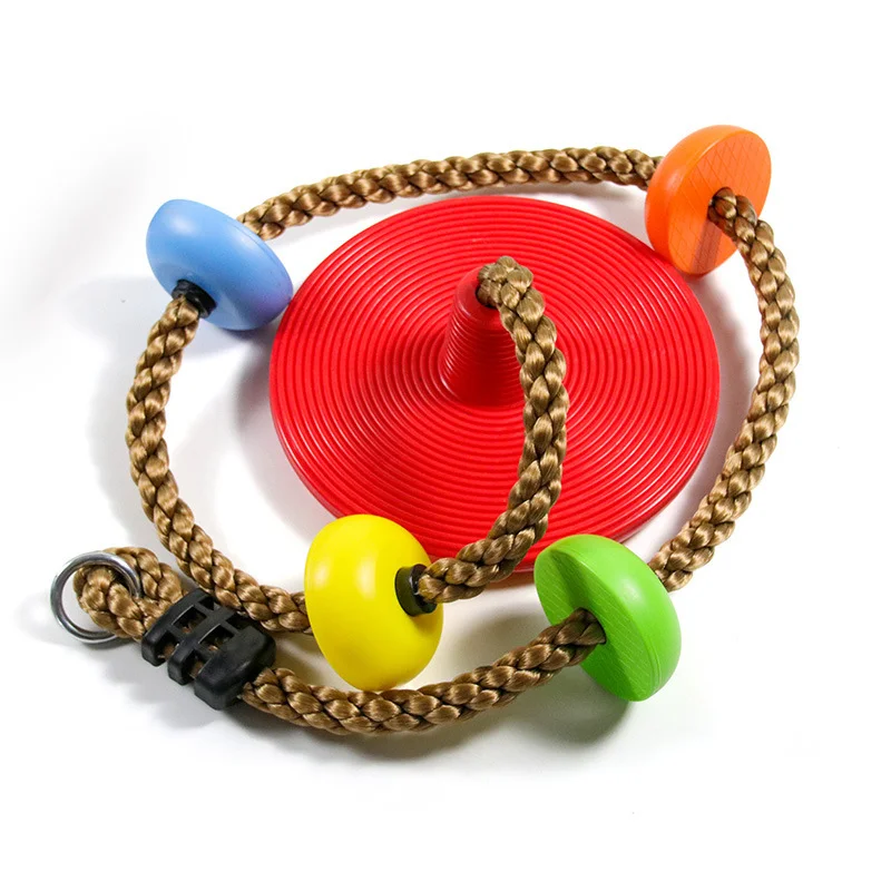 Детские пластиковые качели с подъемной веревкой