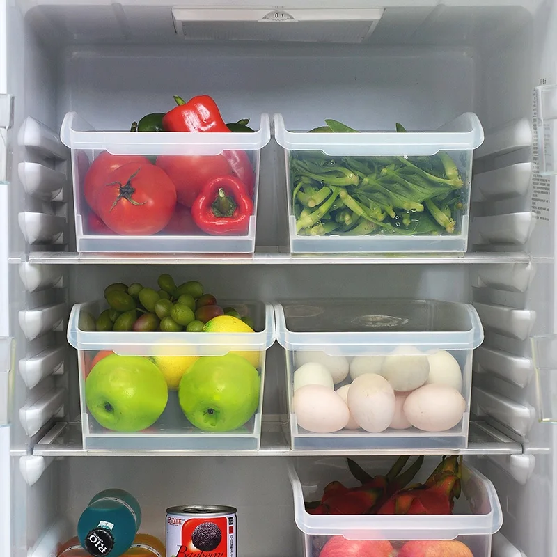 Transparent Acrylic Refrigerator Food Storage Box Compartment Fridge Fruit  Vegetable Drawer Storage Bin Pantry Freezer Container