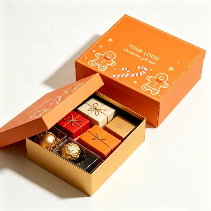Wholesale na Luxury Christmas Gift Box na gawa sa Rigid Paperboard na may Customized Logo Stamping para sa Gift Set Packaging at Holiday Gift Boxes