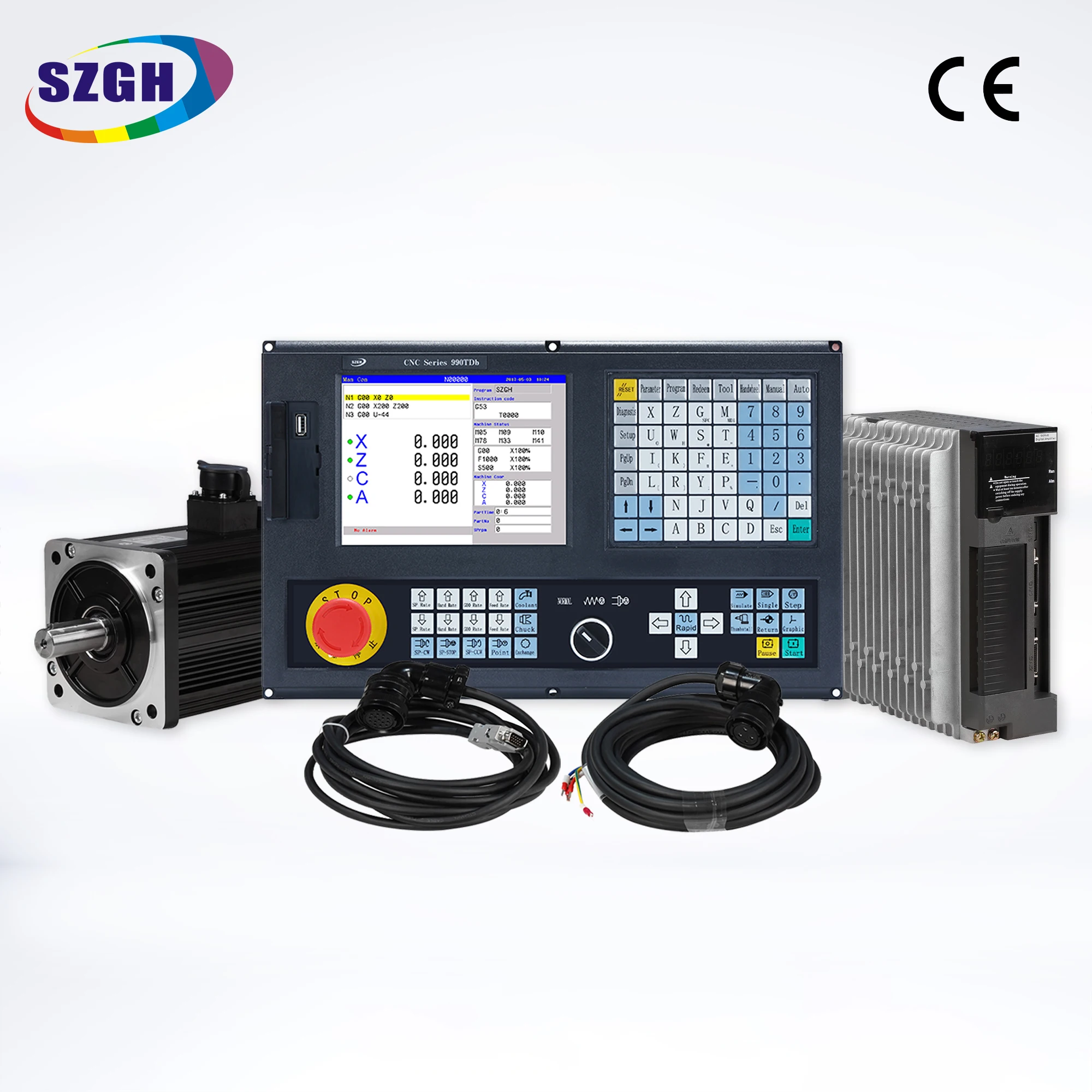 SZGH Cnc Controller with Servo Motors 2 Axis CNC Controller Usb Motor Speed Controller for Lathe Turning Atc Plc