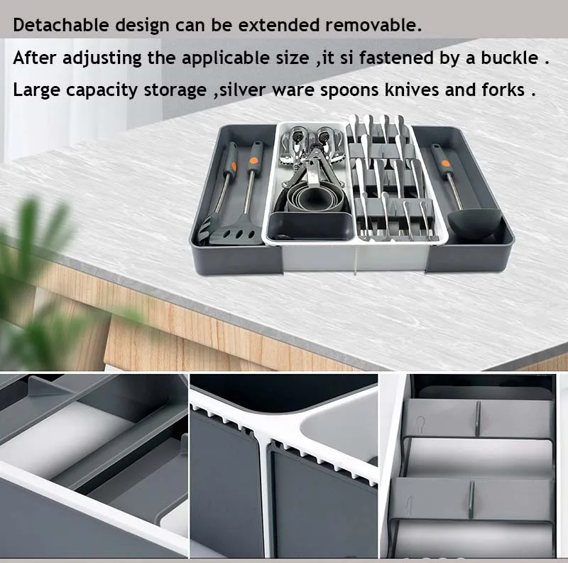 2022 Newest Expandable Kitchen Utensil Drawer Organizer Adjustable
