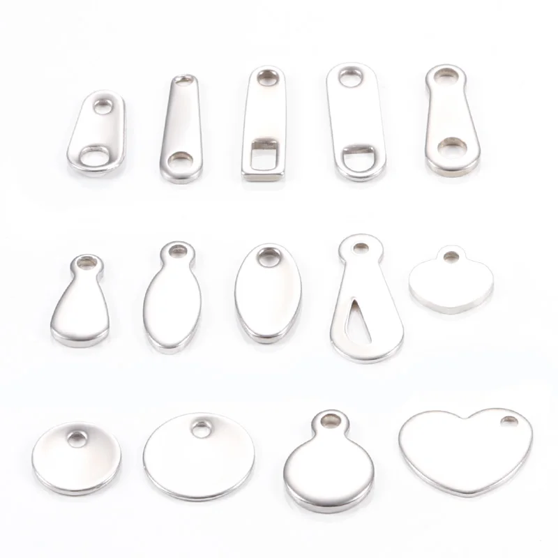 Custom Made Logo Engraved Brand Cheap Pendant Metal Jewelry Tags Charms