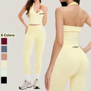 Seamless Yoga Pant Yoga Leggings Sports Bra Yoga Top Woman Yoga 2 Piece Workout Set Women Clothing Activewear Sets