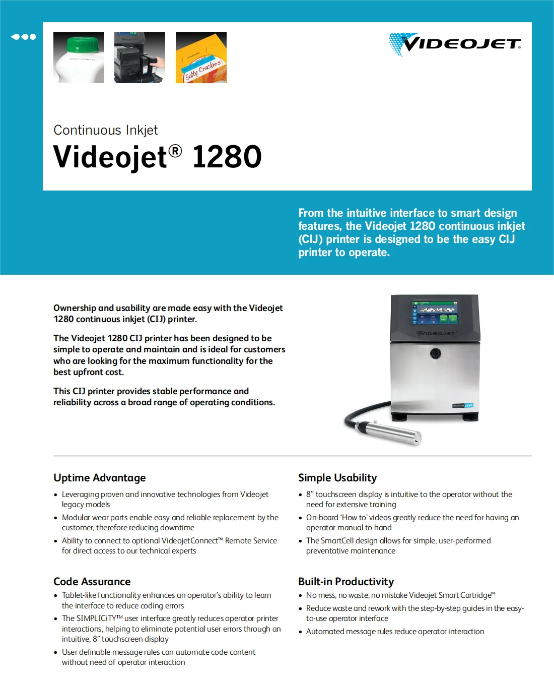 Videojet 1280 continuous inkjet printer CIJ printer videojet inkjet coder videojet inkjet coding machine 1280
