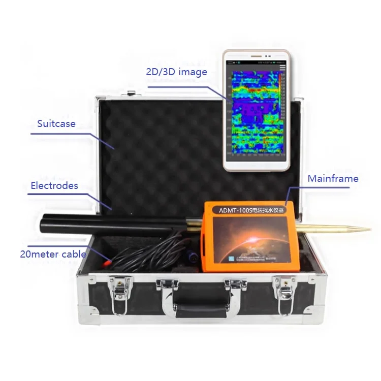 Detector de água subterrânea, 100m de profundidade, aplicativo de telefone móvel, mapeamento de água subterrânea