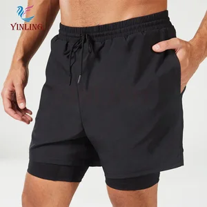 QUICK DRY Workout Black Gym Shorts Men 7 Inch Custom Running Shorts