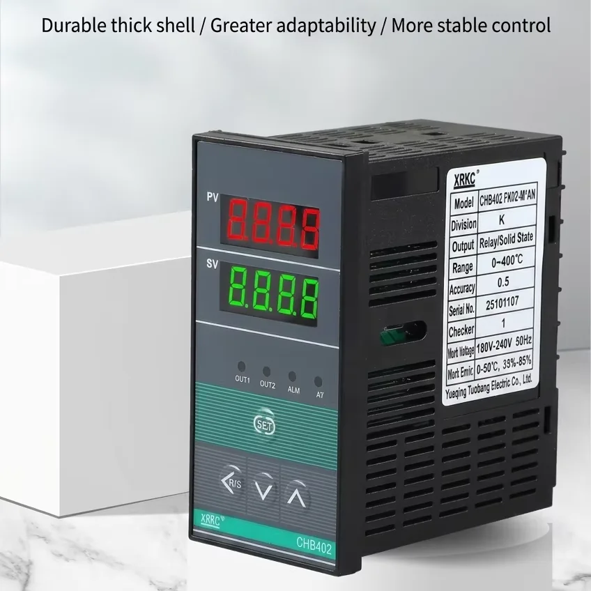 PID Temperature Controller CHB402 Digital Display Temperature Regulator Universal Input PT100 K Type Thermocouple 180-240VAC