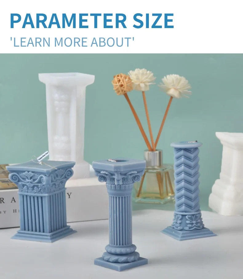 Dumo Roman Column Candle Mold 3d Plaster Epoxy Resin Modern Home Decor